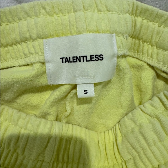 TALENTLESS neon Yellow Sweatpants heavyweight 100% cotton fleece - Picture 4 of 7